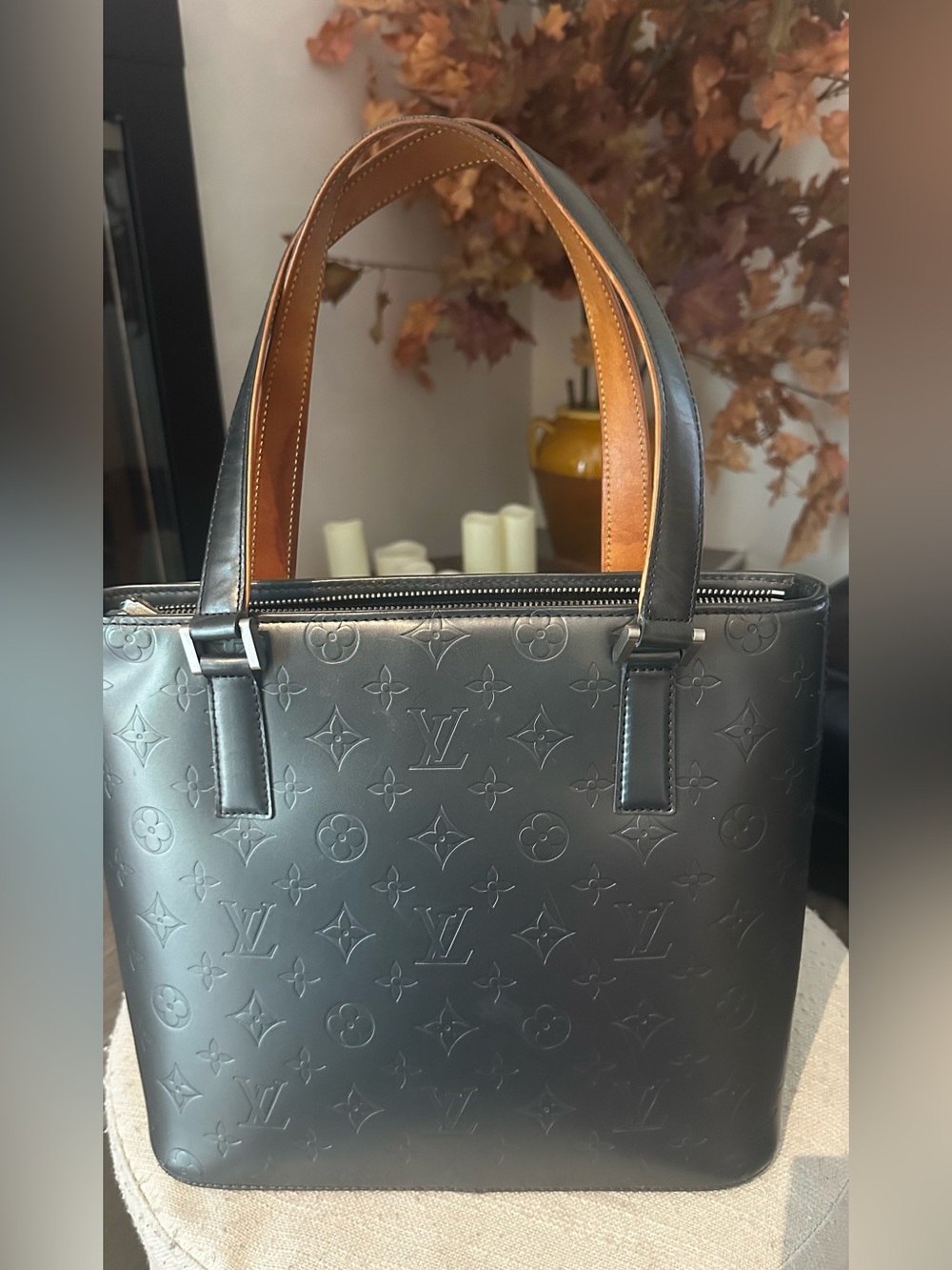 AUTHENTIC LOUIS VUITTON MAT STOCKTON VERNIS SHOULDER TOTE BAG - Picture 3 of 16